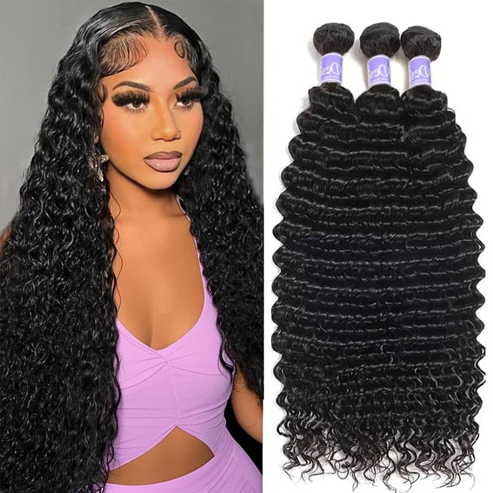 UDesire Deep Wave Human Hair Bundles 100% Unprocessed 12A