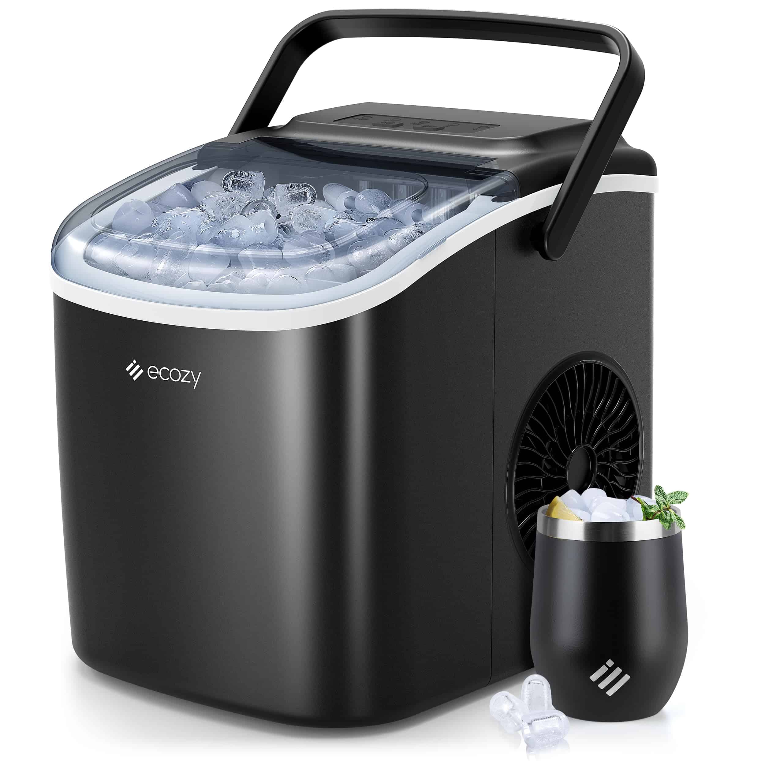 Máquina de Hielo ecozy para Encimera, 9 Cubos Listos en 6