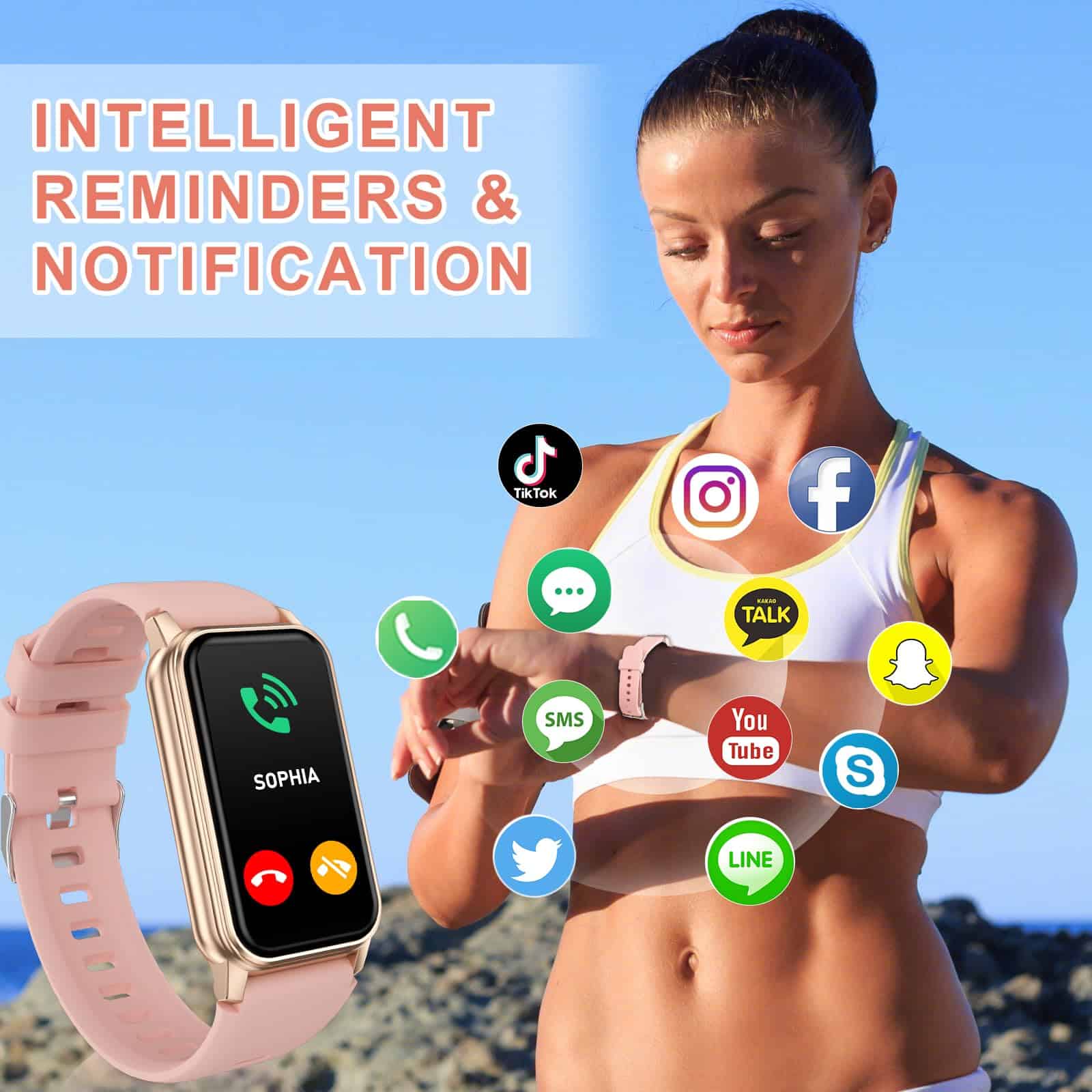 Rastreador de Fitness con Ritmo Cardíaco 24/7, Sueño - Imagen 6