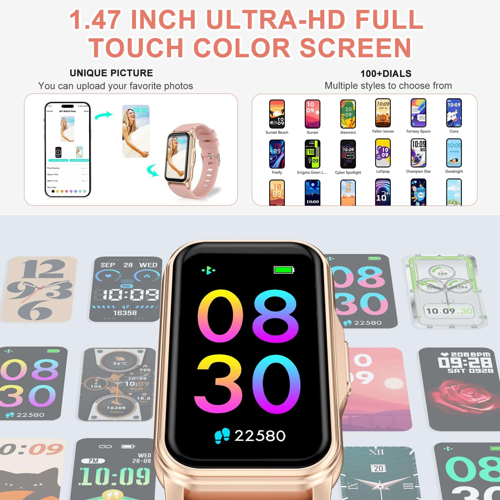 Rastreador de Fitness con Ritmo Cardíaco 24/7, Sueño - Imagen 5