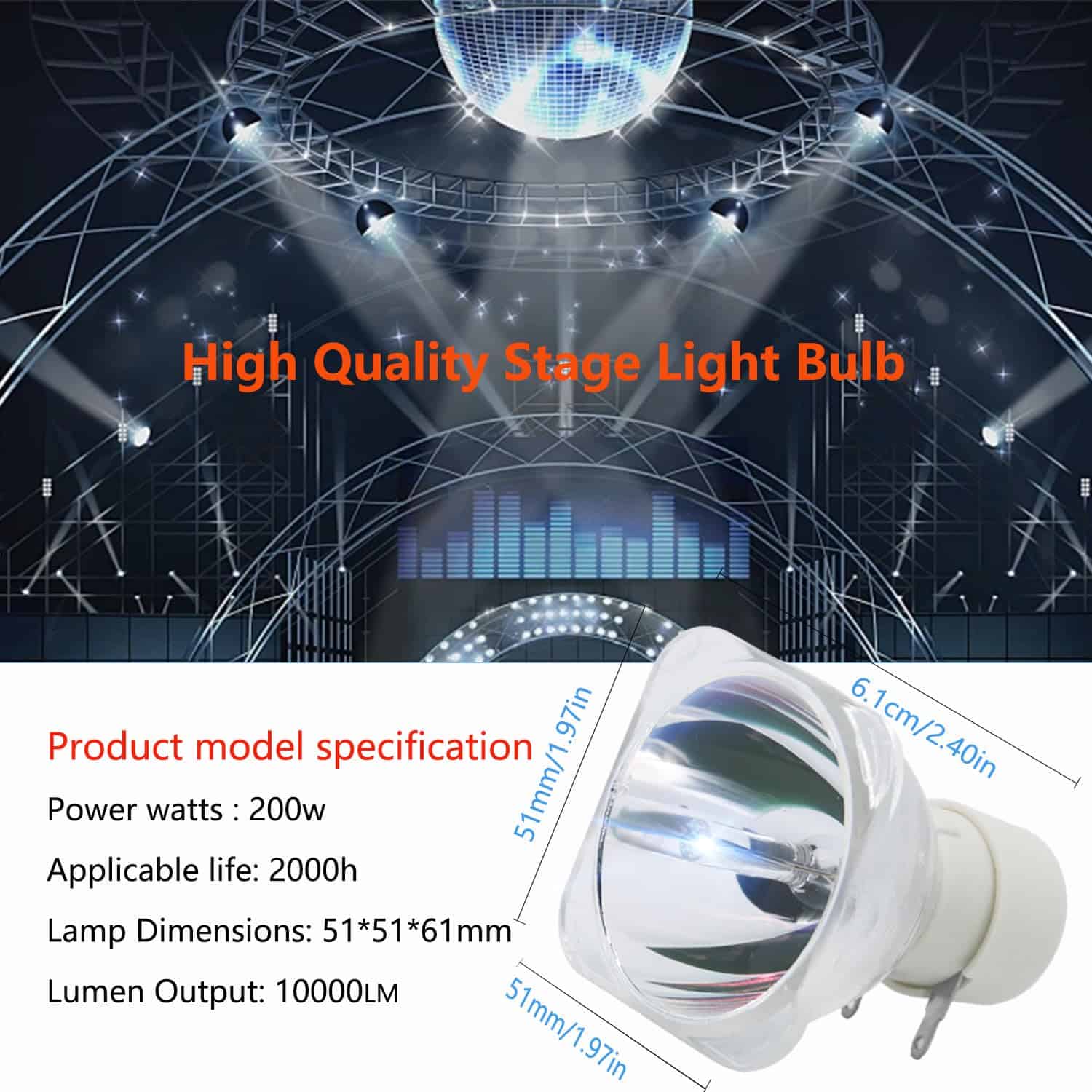 Lámpara Beam/200W Escenario iQubay Msd Platinum 5R/ Doble - Imagen 5