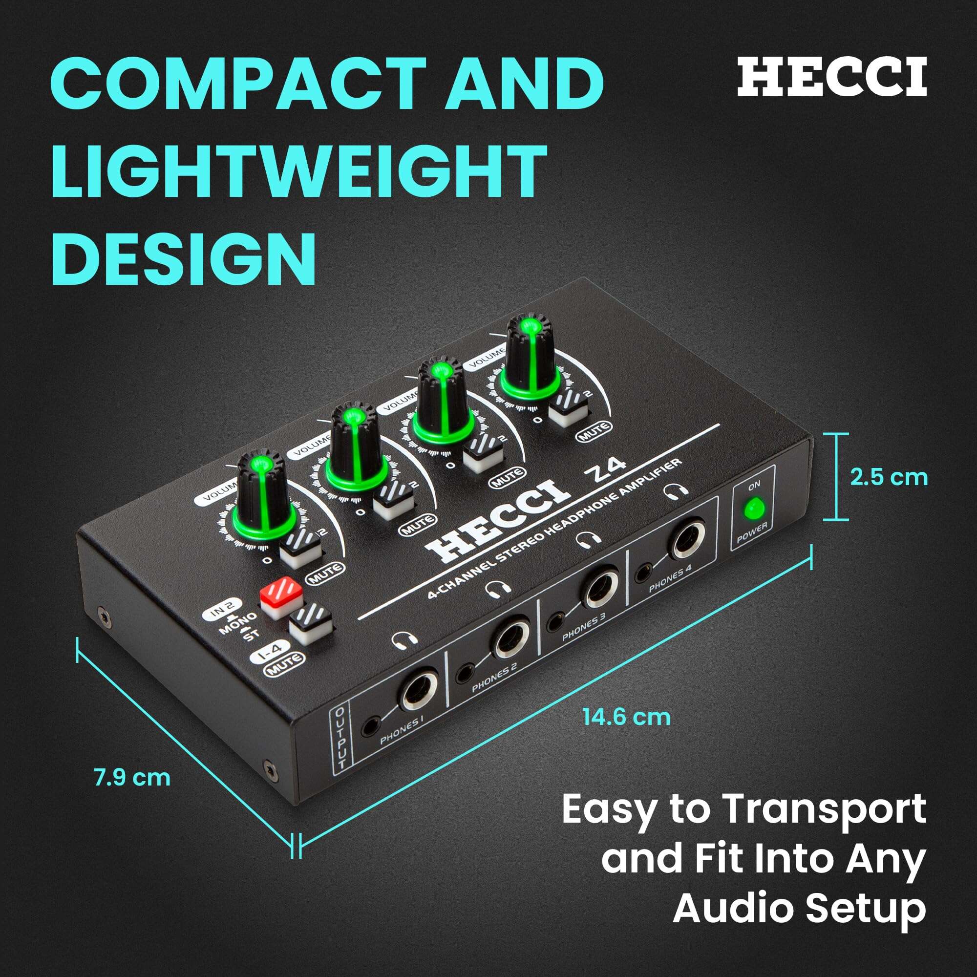 Amplificador de auriculares de 4 canales HECCI Z4 con Jacks - Imagen 5