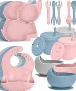 Juego de Alimentación para Bebés de Silicona de 24 Piezas -