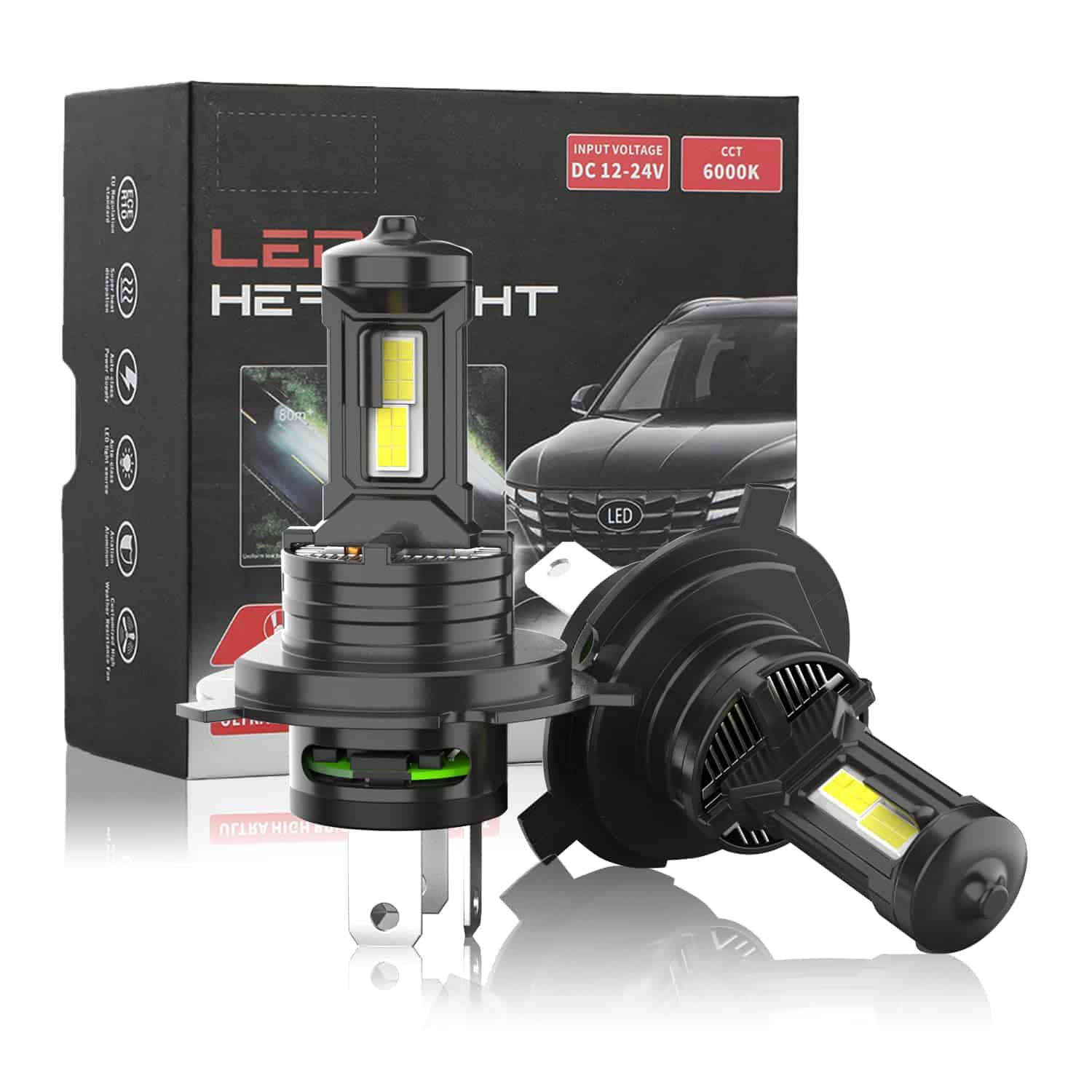 Bombillas de luz antiniebla LCKICOO H4, Faros antiniebla
