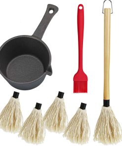 Juego de Cepillo para Barbacoa y Olla de Salsa de Hierro
