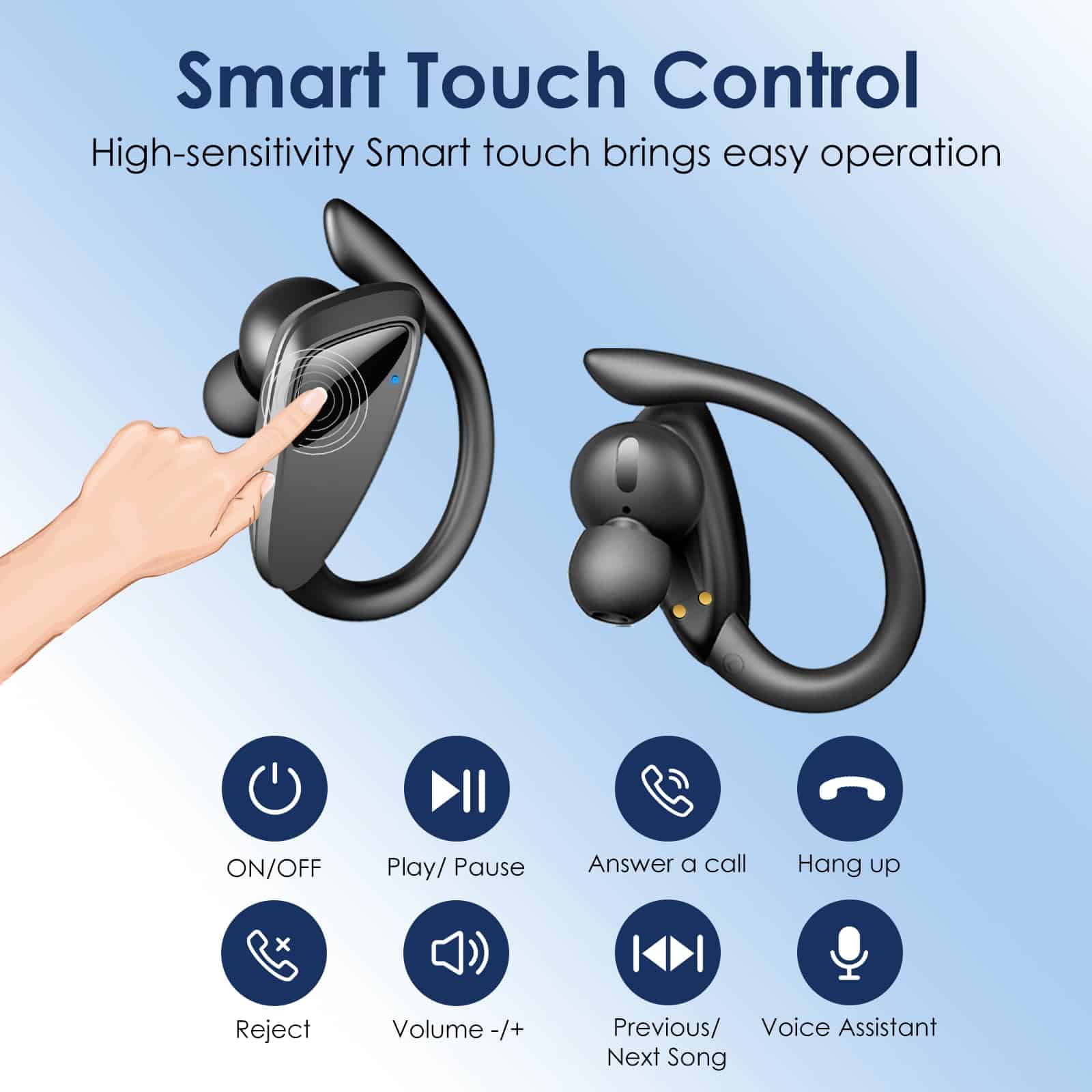 Audífonos Inalámbricos SHINYMOMO Bluetooth 5.3 Deportivos, - Imagen 5