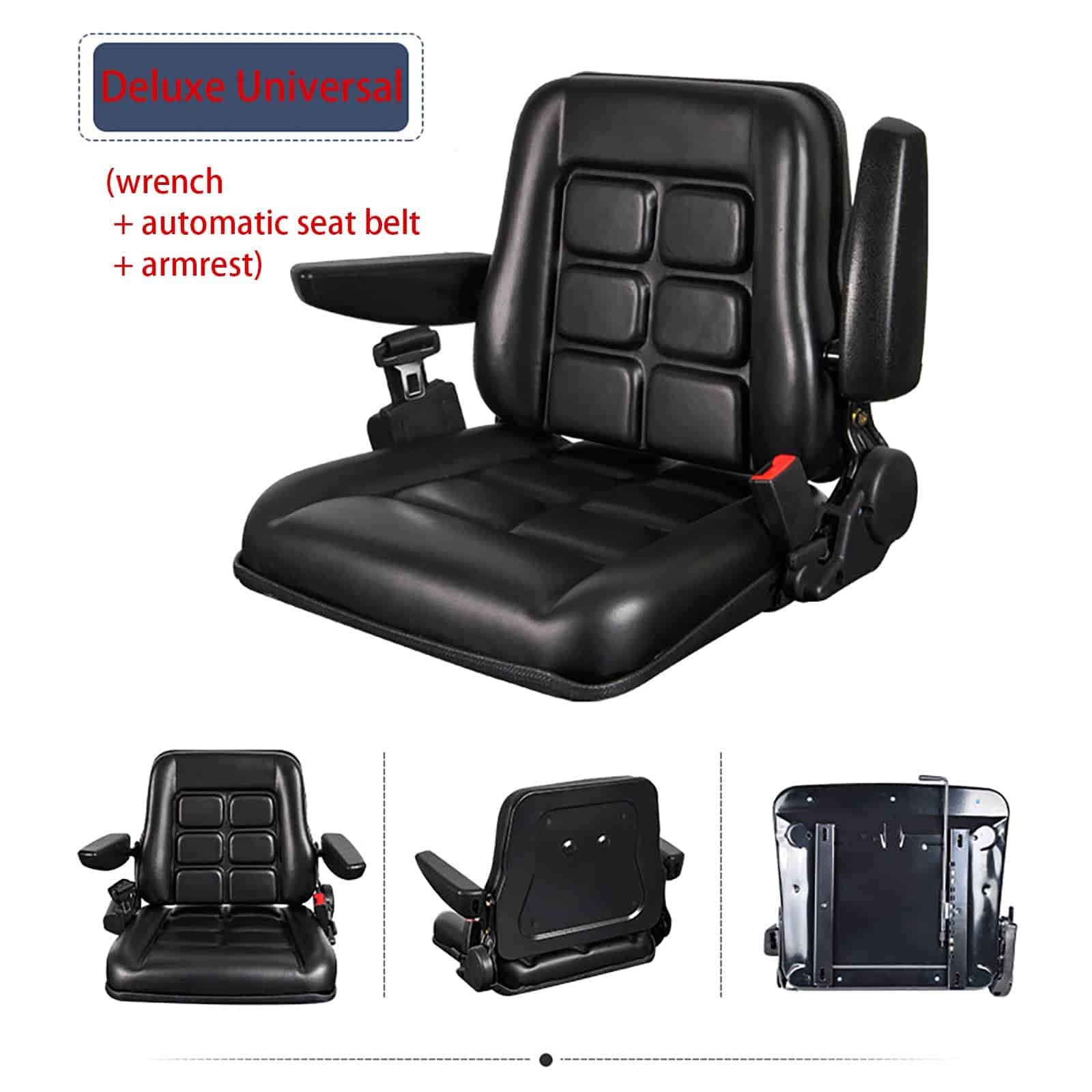 Asiento de Montacargas Universal con Respaldo Ajustable y - Imagen 6