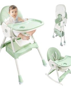 Sillas Altas para Bebés y Niños con Ruedas -Verde 6 en 1