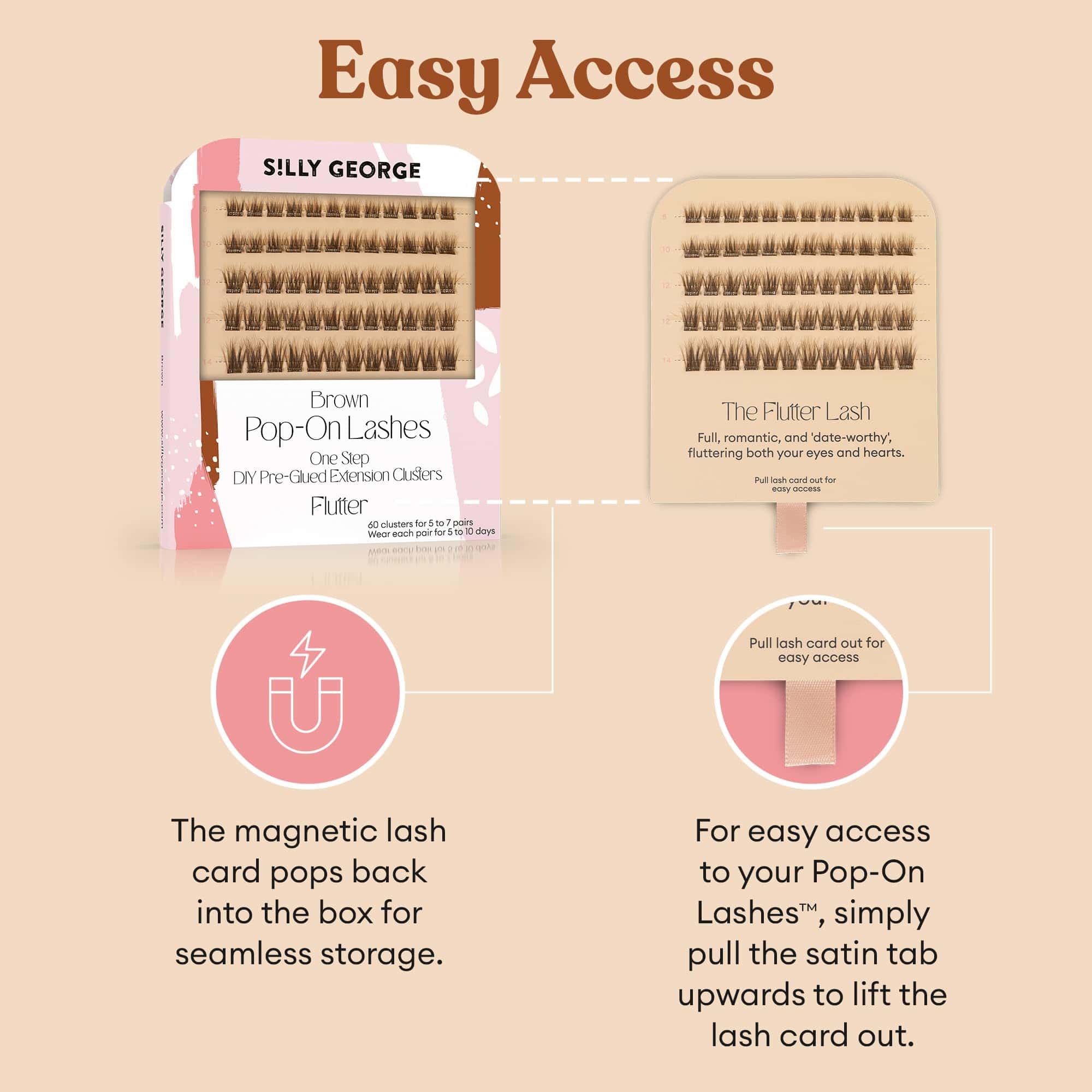 Pestañas Pop-On de Silly George - Racimos -Marrón - Flutter - Imagen 10