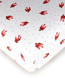 Sabanas de cuna orgánicas L'ovedbaby, Pájaro Rojo