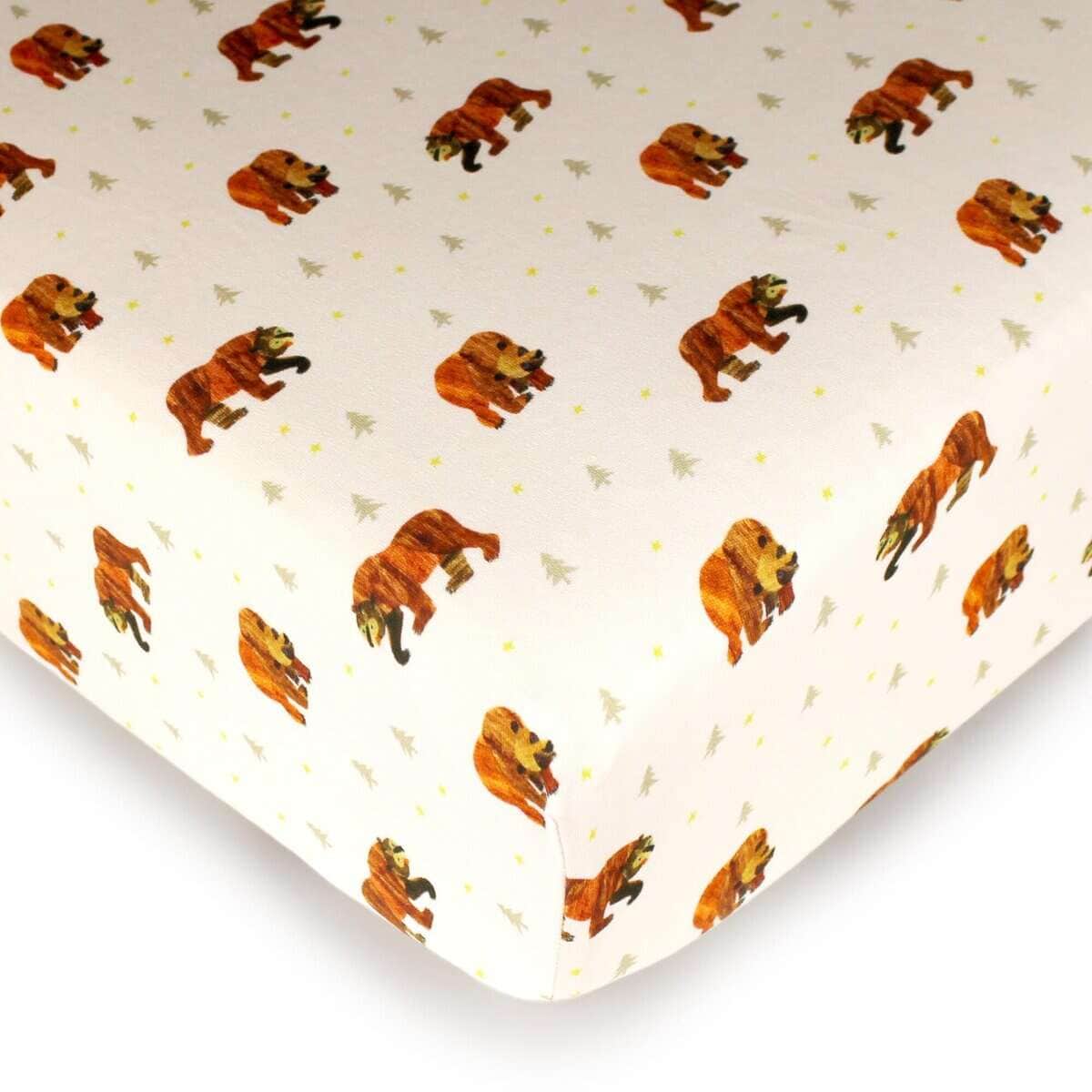 Sábanas de Cuna Orgánicas L'ovedbaby, Oso Marrón
