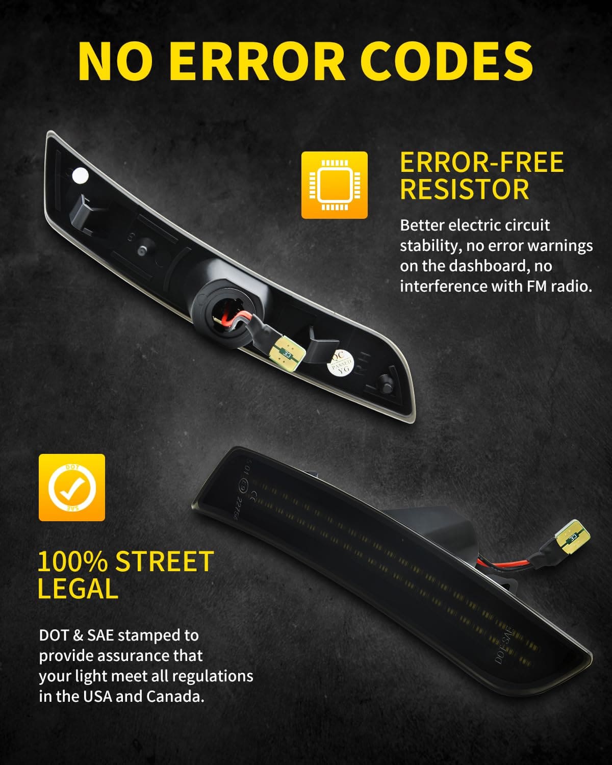 Asgohme Luces de Marcador Lateral LED Lente Ahumada - Imagen 5