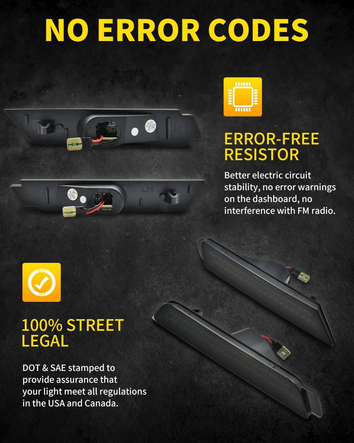 Luz de marcador lateral LED Asgohme con lentes ahumados - Imagen 5