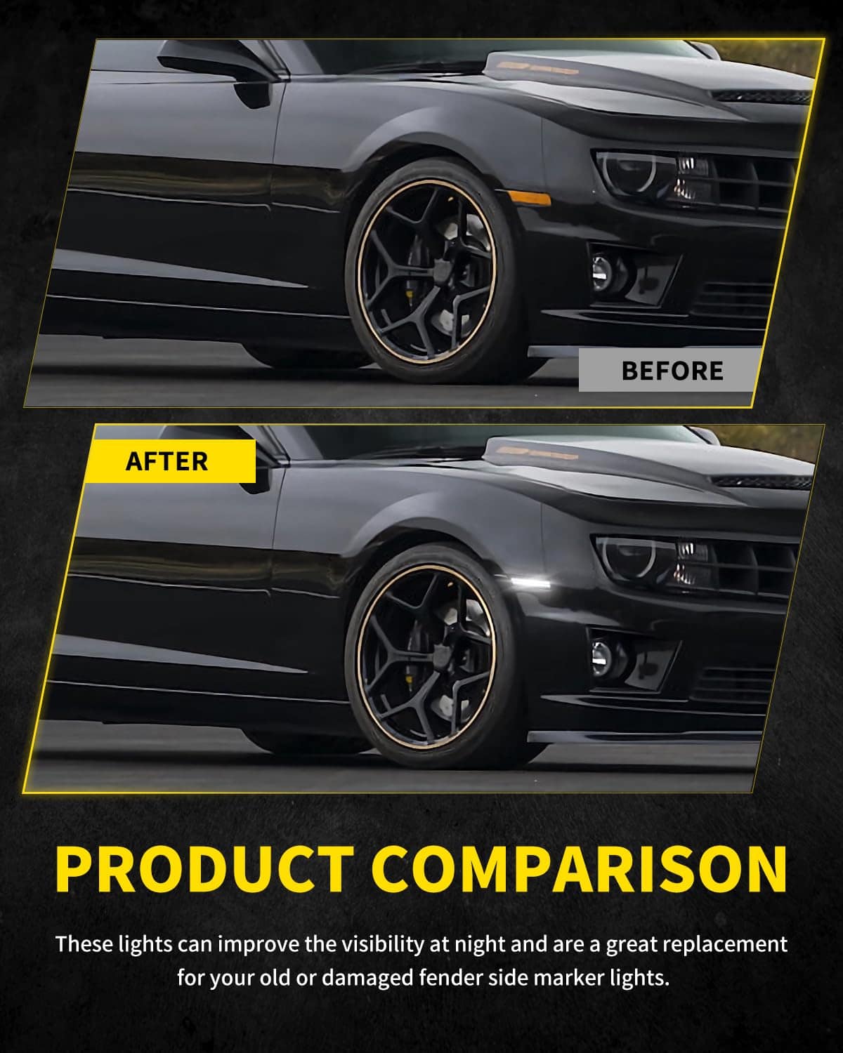 Luz de marcador lateral LED Asgohme con lentes ahumados - Imagen 9