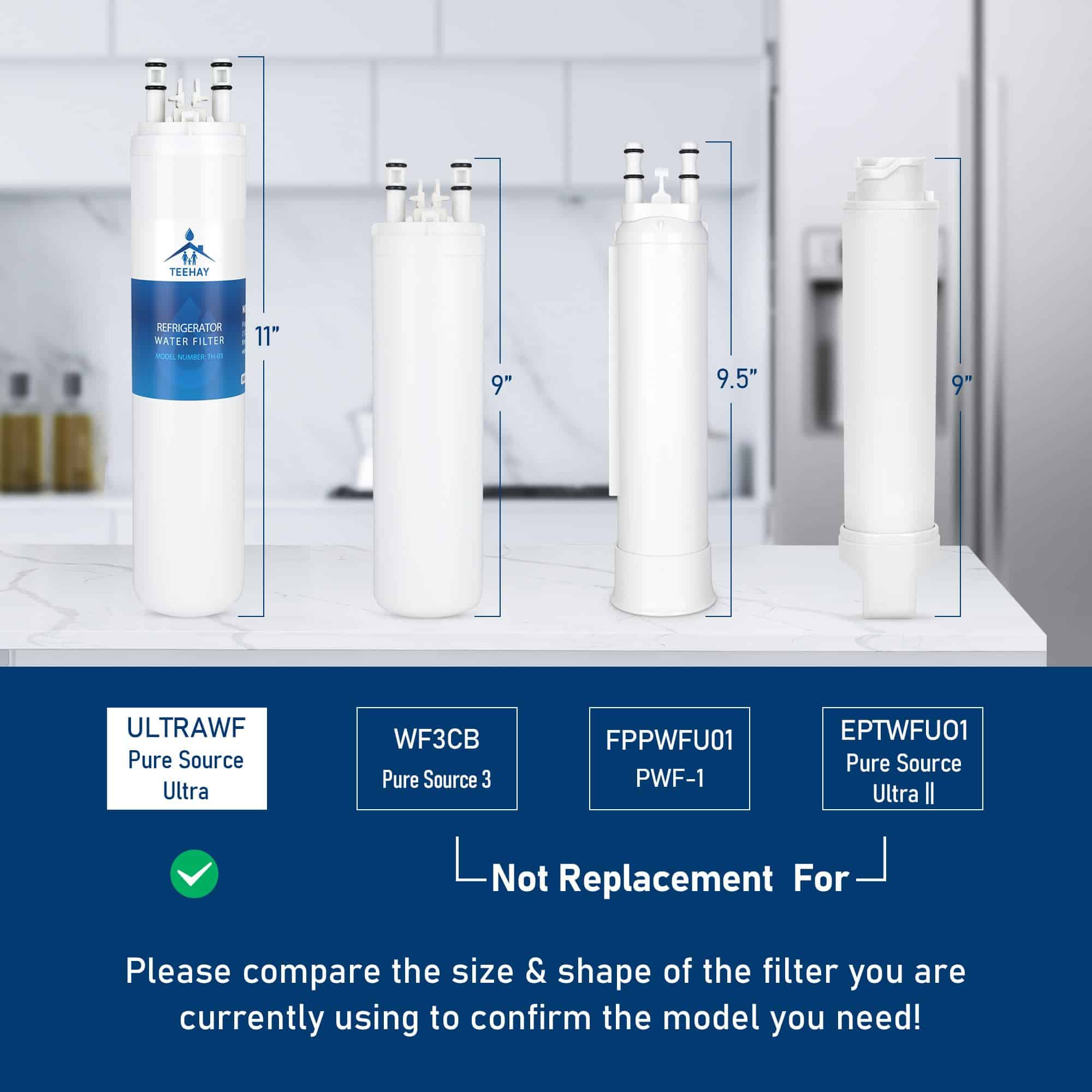 TEEHAY Filtro de Agua de Repuesto ULTRAWF, -Blanco - Imagen 3