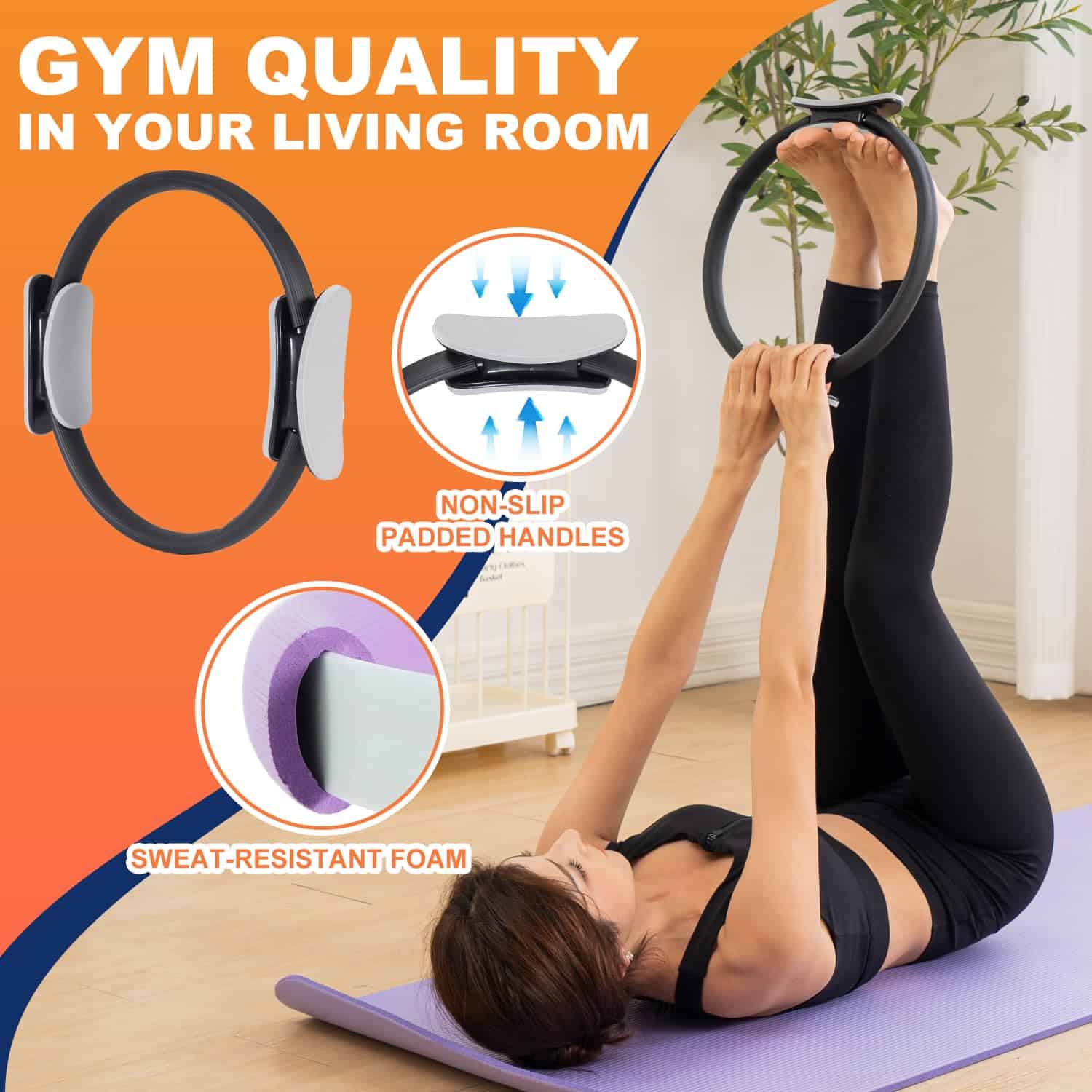 Tsikavo Pilates Ring, Conjunto de Anillo de Pilates, Anillo - Imagen 3