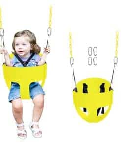 Asiento de columpio para bebé con respaldo alto y cubo