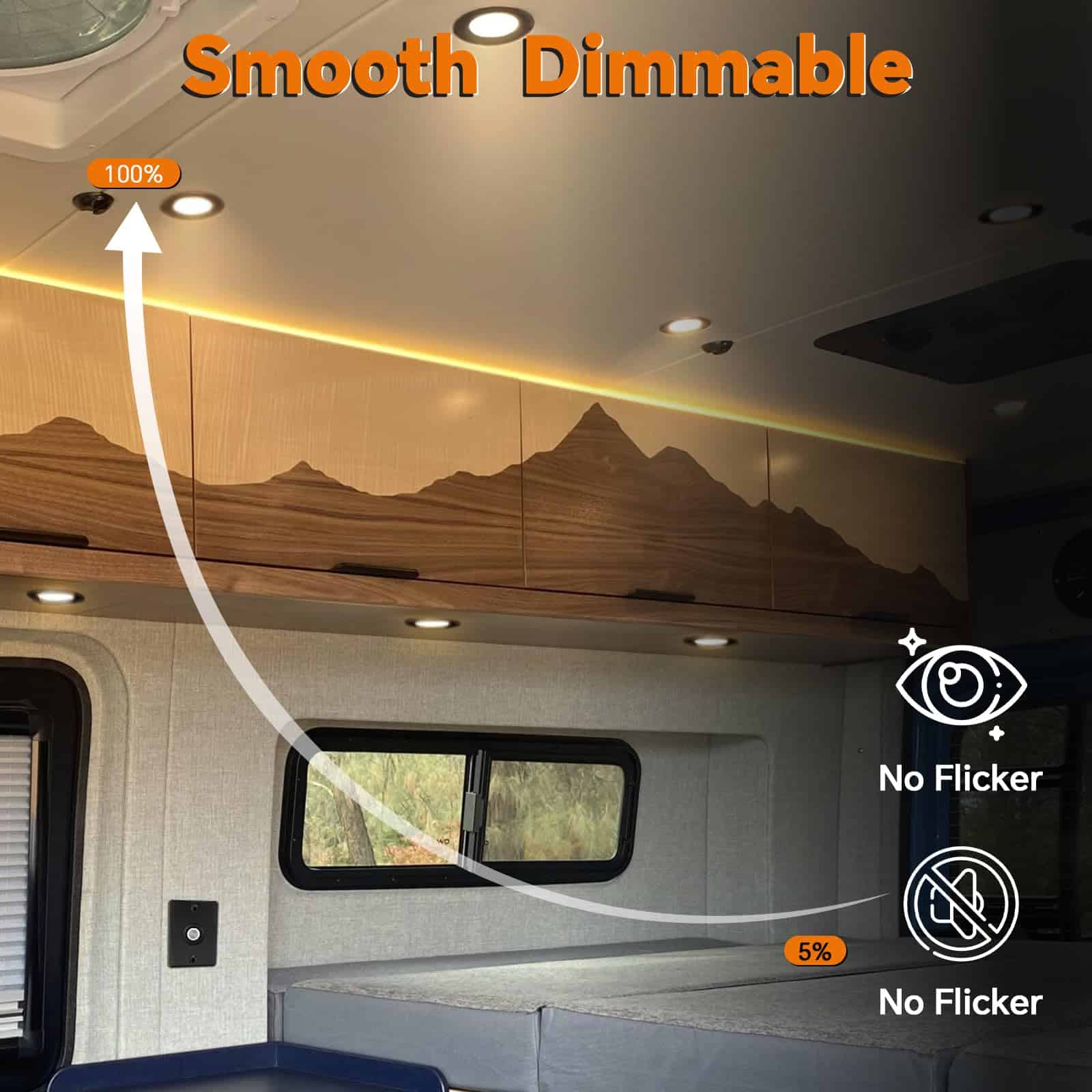 Juego de Luces Empotradas RV 3” Camperxlite, 12V Bi-color - Imagen 4