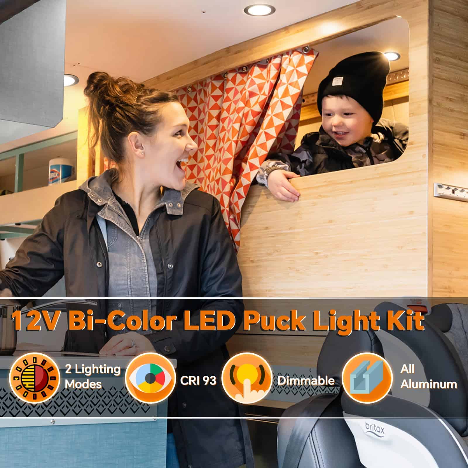 Juego de Luces Empotradas RV 3” Camperxlite, 12V Bi-color - Imagen 5