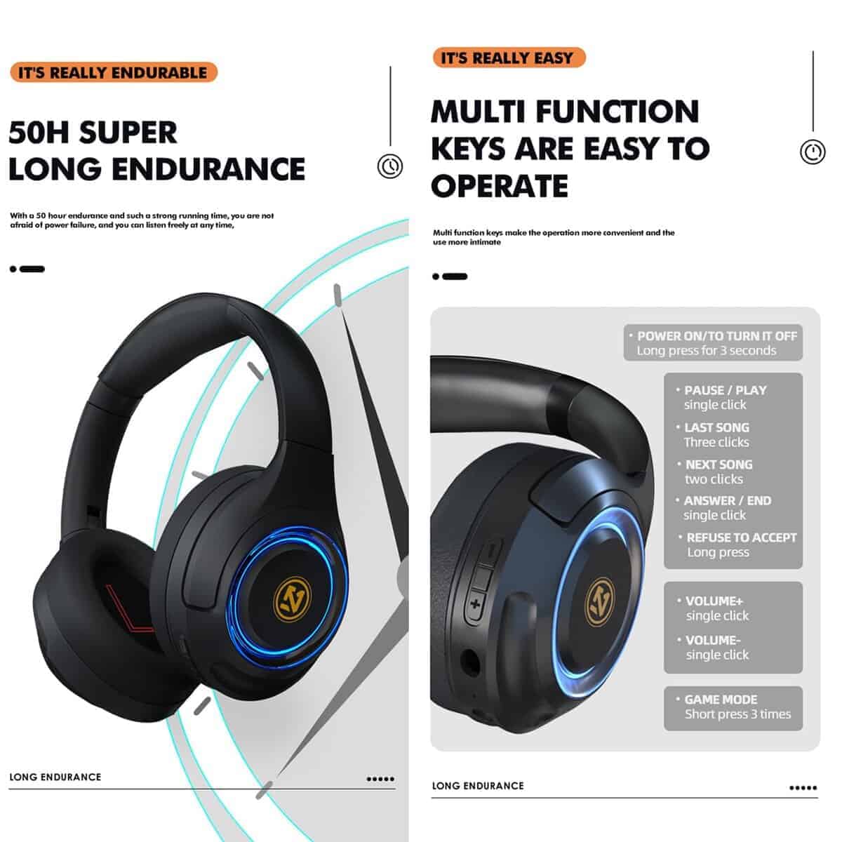 Audífonos con cancelación de ruido para adultos, audífonos - Imagen 7