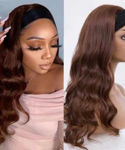 Pelucas de Cabello Humano Onda Corporal con Diadema 16