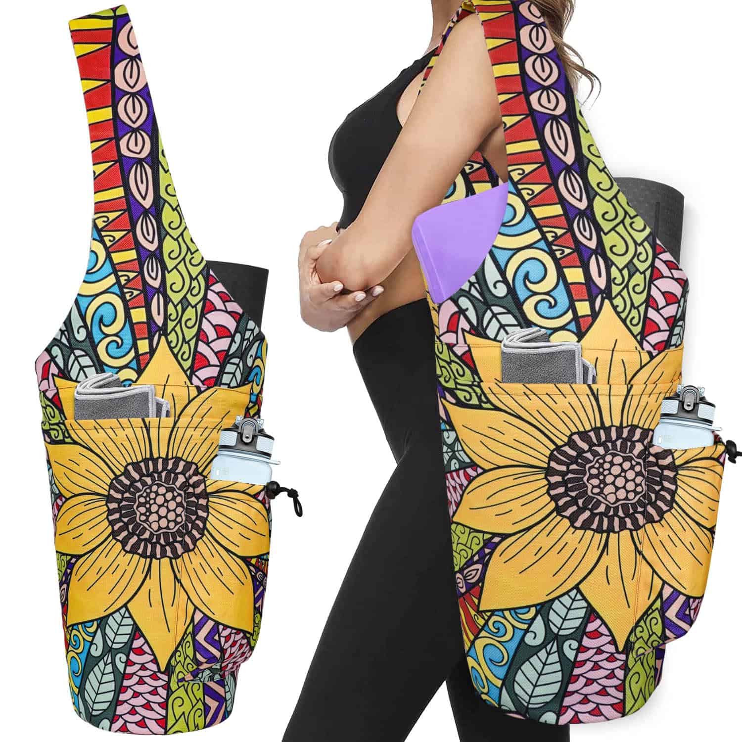 Bolso para tapete de yoga - Bolso grande con -Girasol