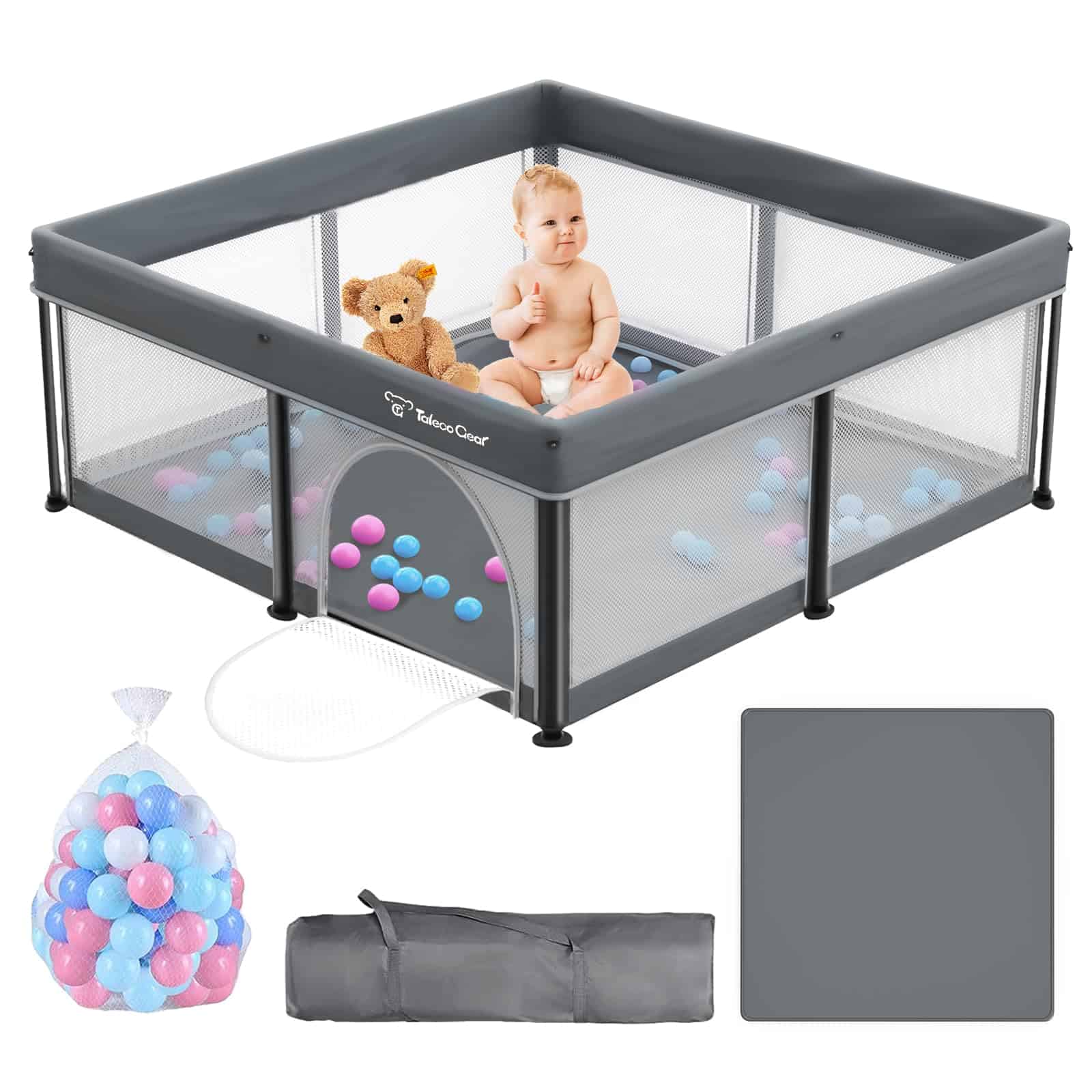 Corralito Plegable Taleco Gear con Colchoneta, 50''x49''