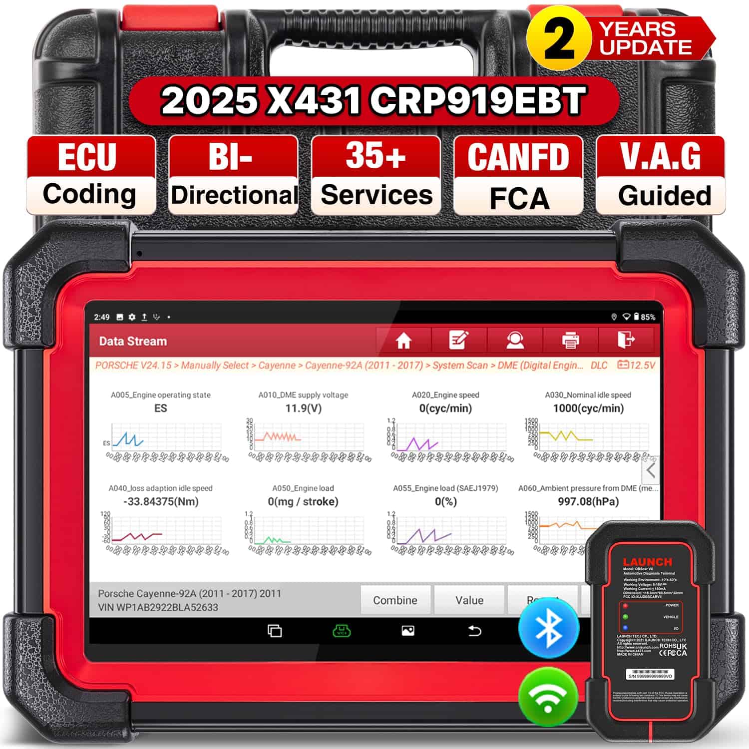 Escáner OBD2 LAUNCH X431 CRP919EBT Elite, 2025 Inalámbrico