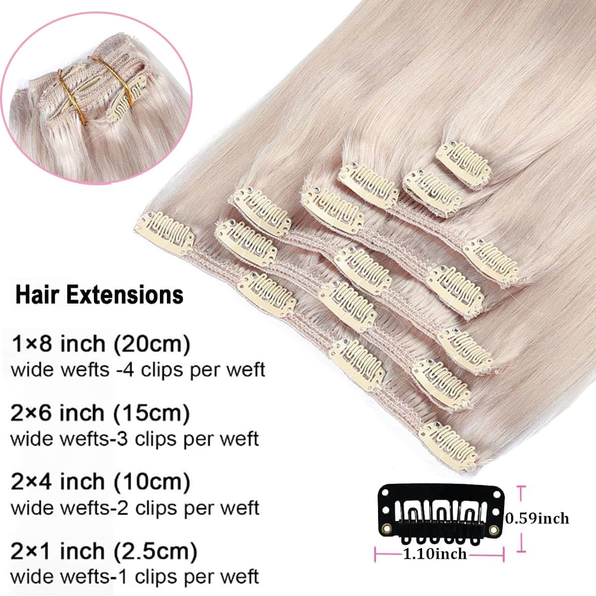 Extensiones de Cabello ORIGEN Clip in Hair Real Remy Human - Imagen 4