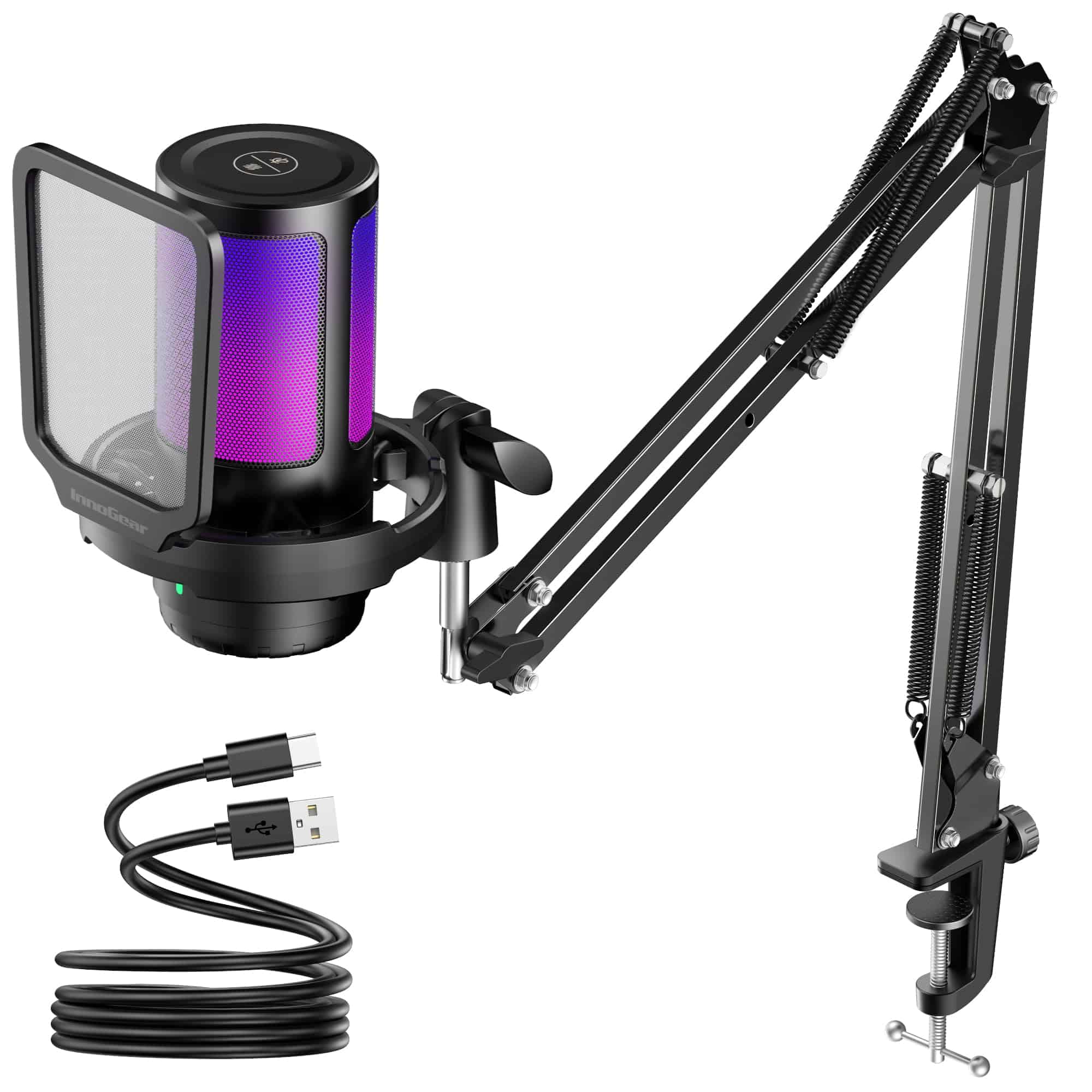 Micrófono USB InnoGear Gaming, Cancelación de Ruido,