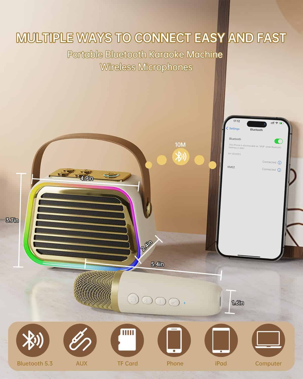 Máquina de Karaoke para Niños y Adultos EAIHW, Altavoz - Imagen 6