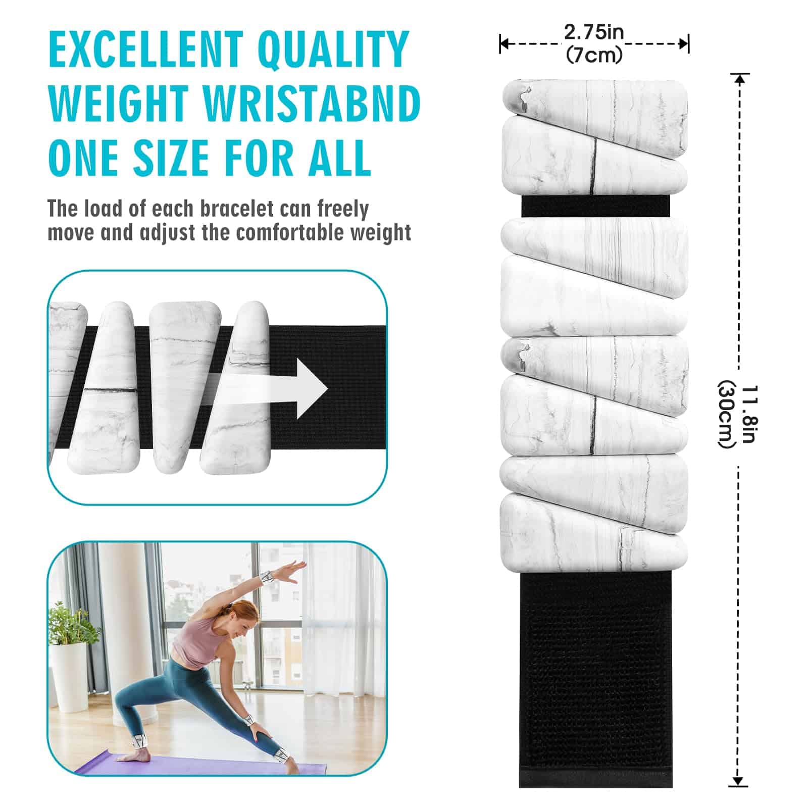 Set de pesos para muñecas de 2, ajustables para mujeres y - Imagen 3