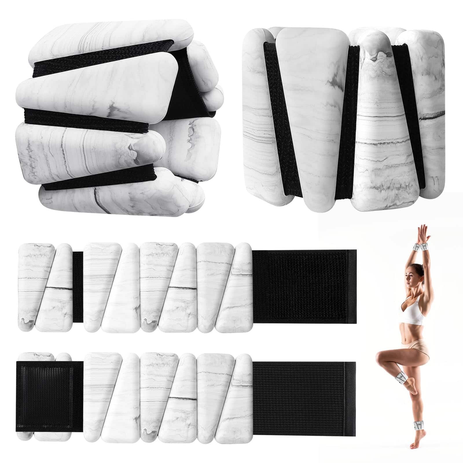 Set de pesos para muñecas de 2, ajustables para mujeres y