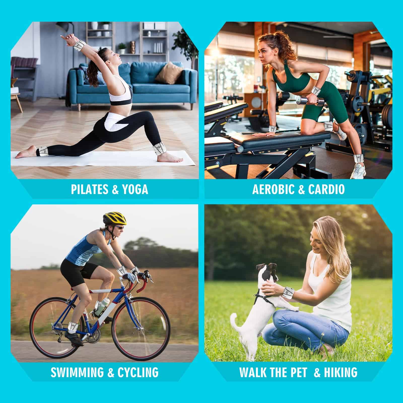 Set de pesos para muñecas de 2, ajustables para mujeres y - Imagen 8