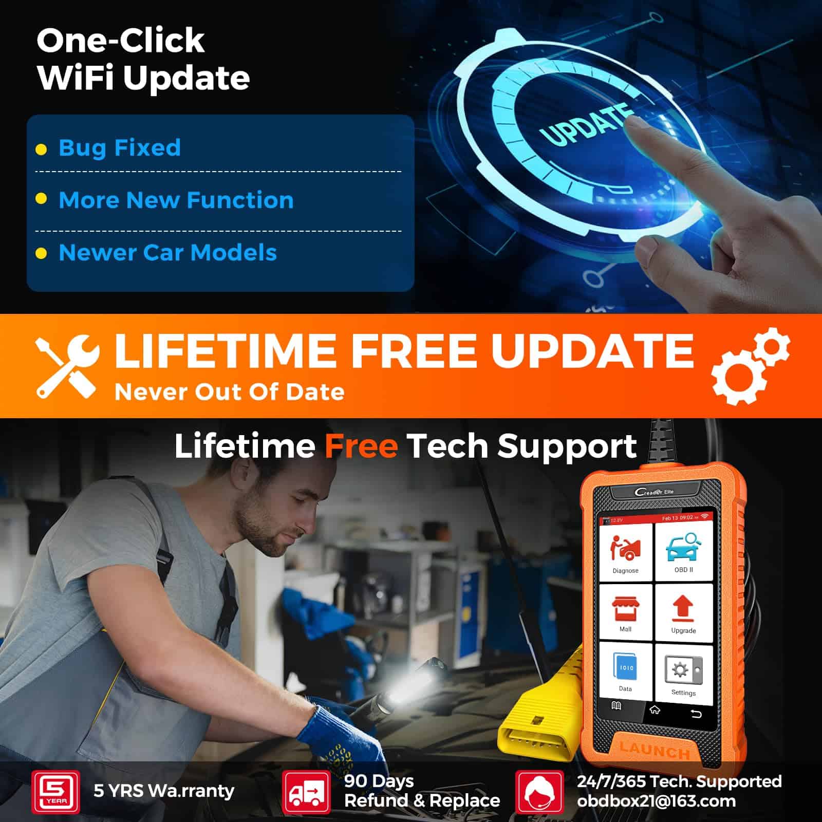 LAUNCH Creader Elite Para BMW OBD2 Escáner, 2025 - Imagen 6