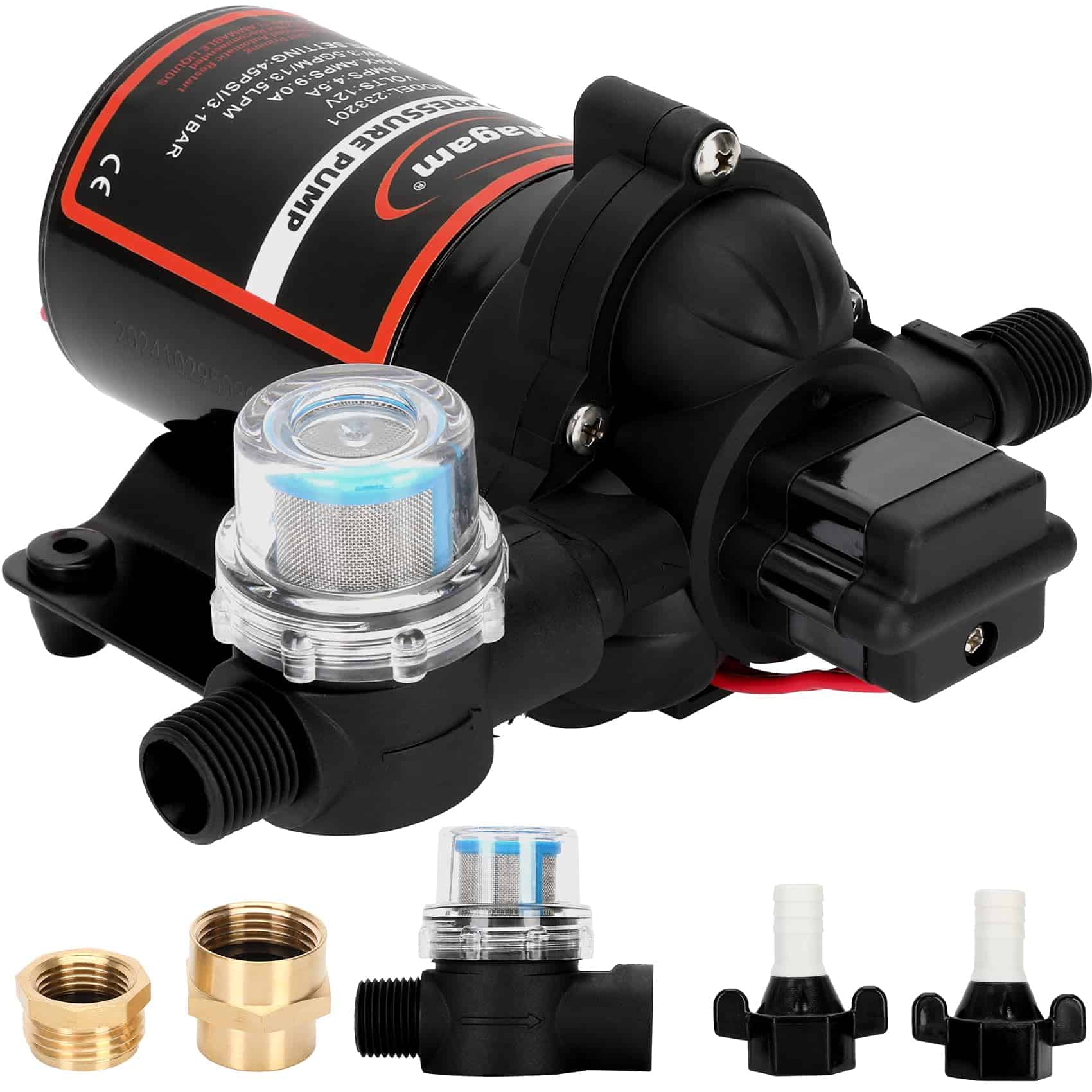 Bomba de Agua Potable MAGAM RV, 12V DC 3.5GPM 45PSI Bomba