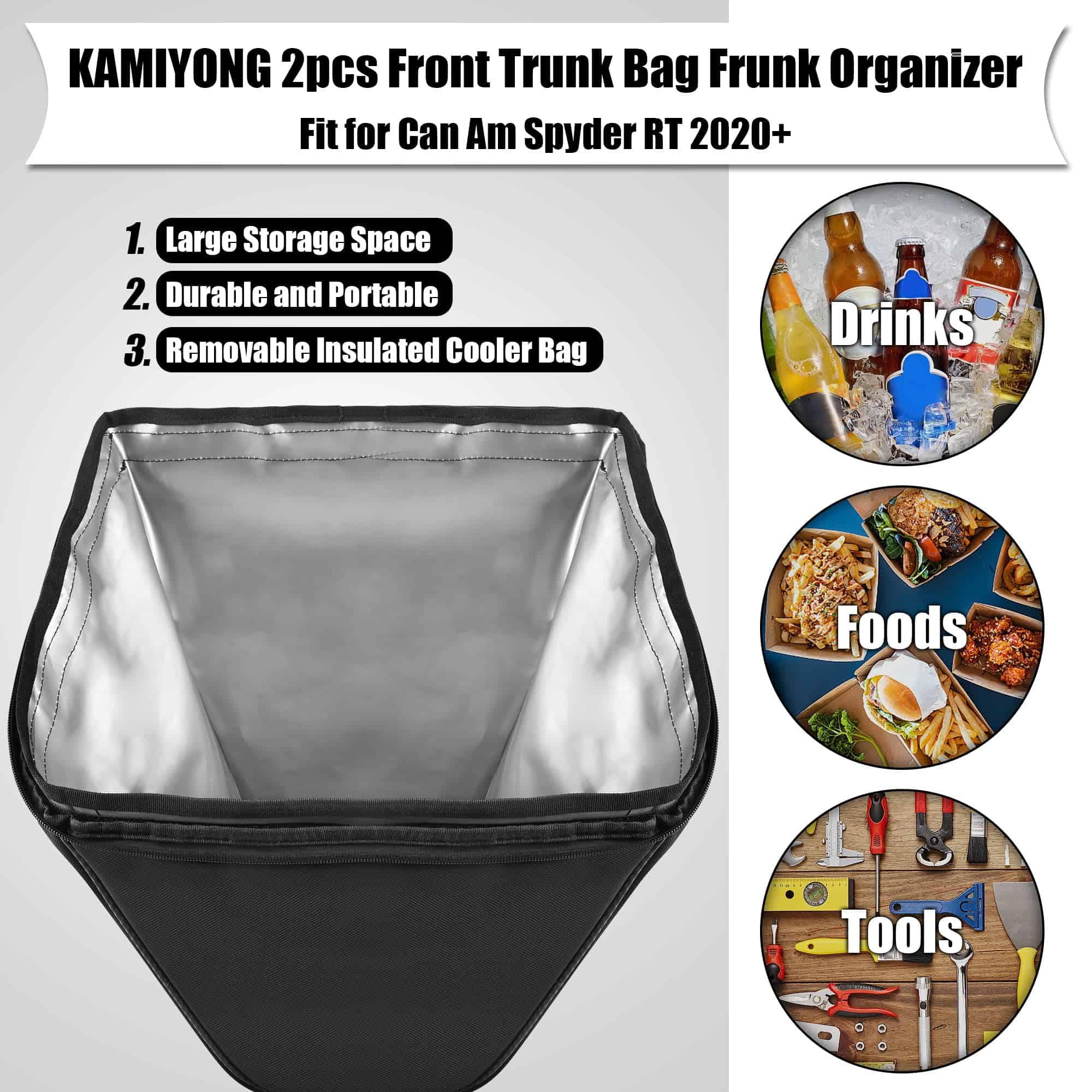 Bolsa de Maletero Delantero KAMIYONG 2pcs Frunk Organizer - Imagen 3