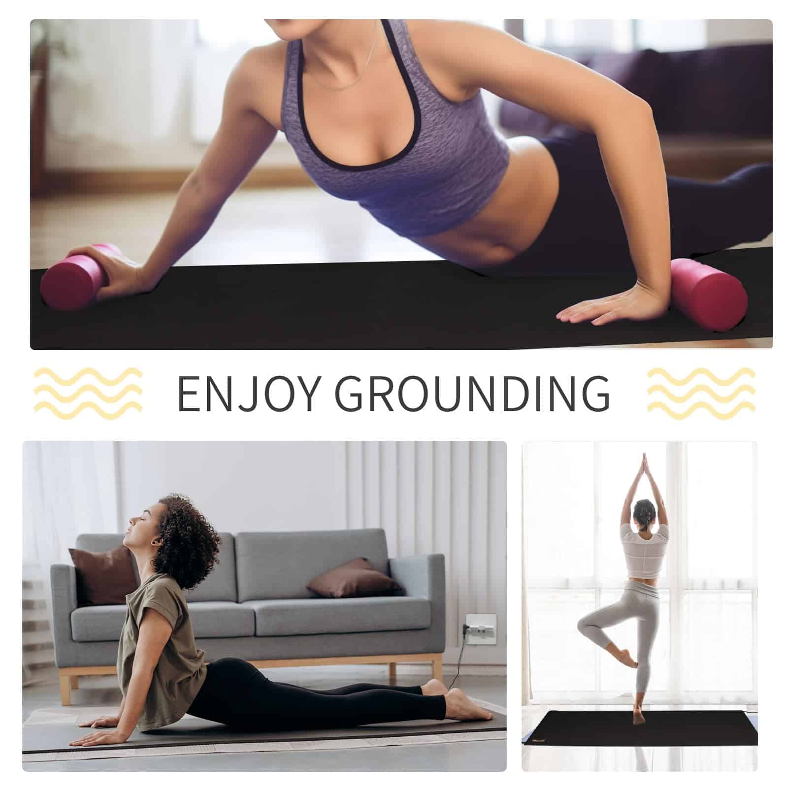 Tapete de Yoga de Conexión a Tierra -Negro - Imagen 4