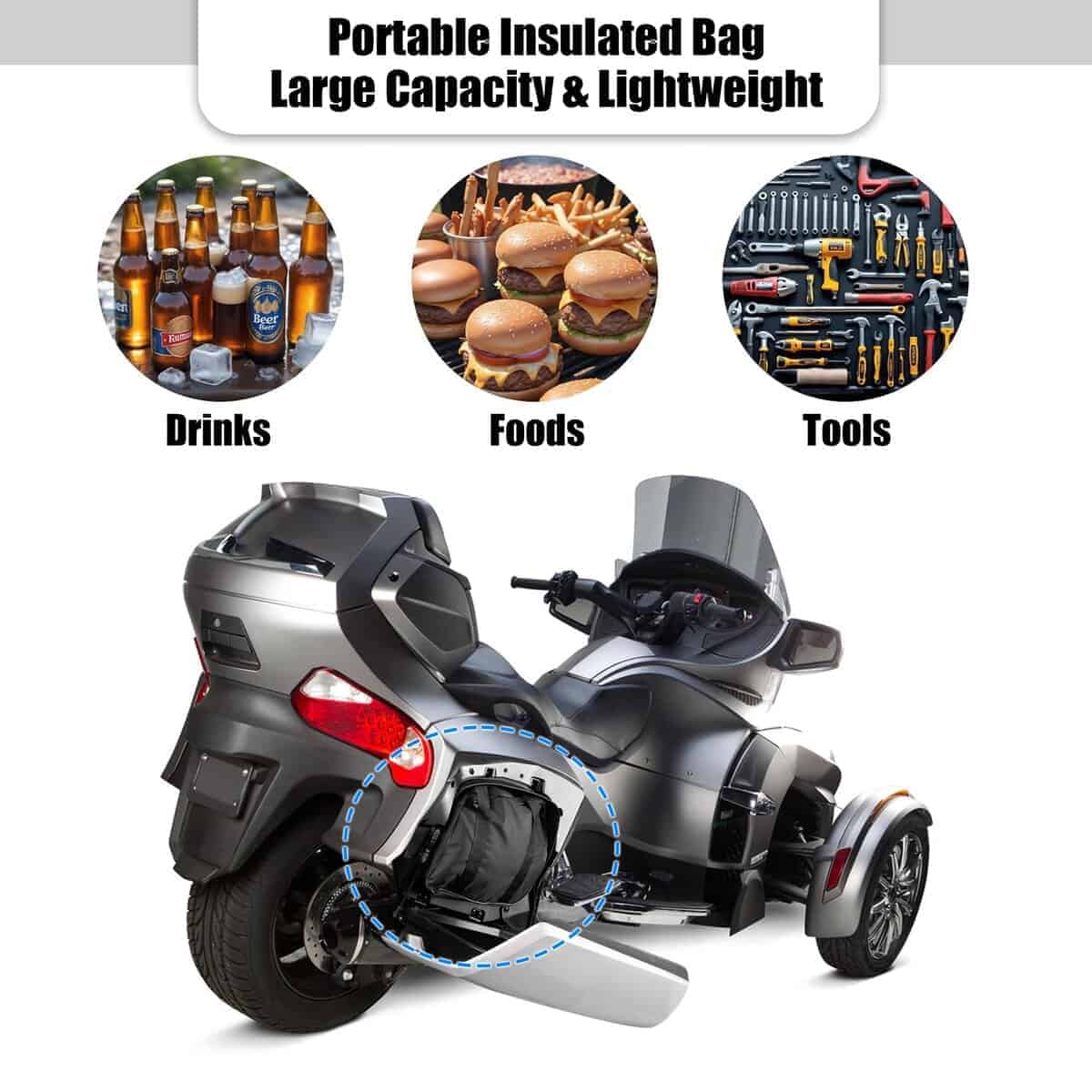 KAMIYONG Saddlebag Liners Storage Cargo Bag Side Bags - Imagen 3