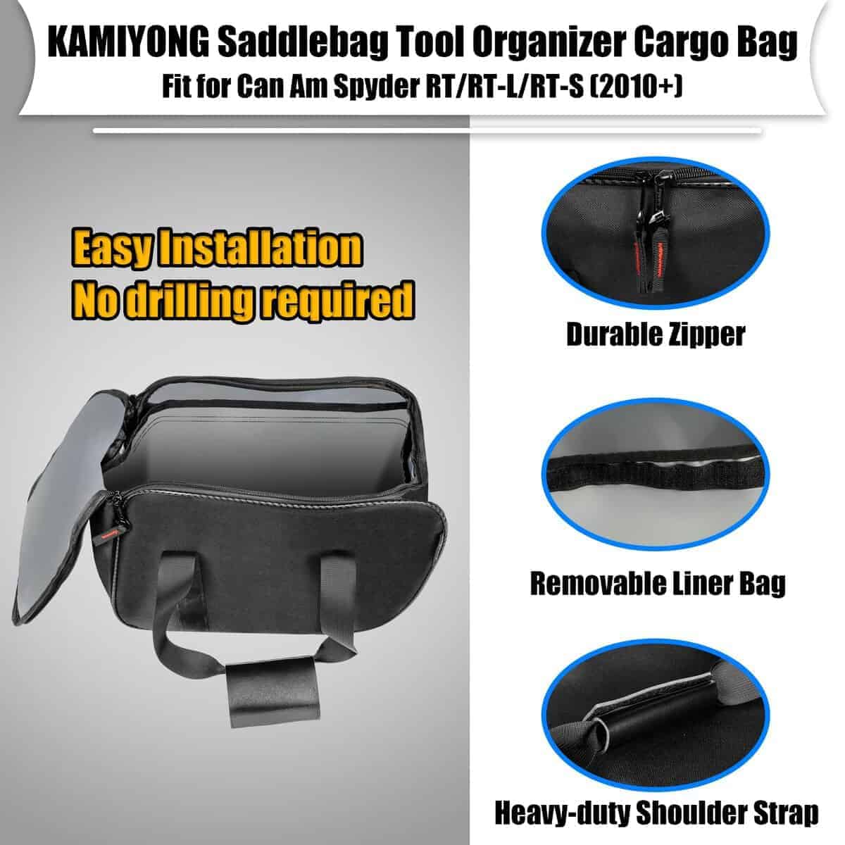 KAMIYONG Saddlebag Liners Storage Cargo Bag Side Bags - Imagen 4