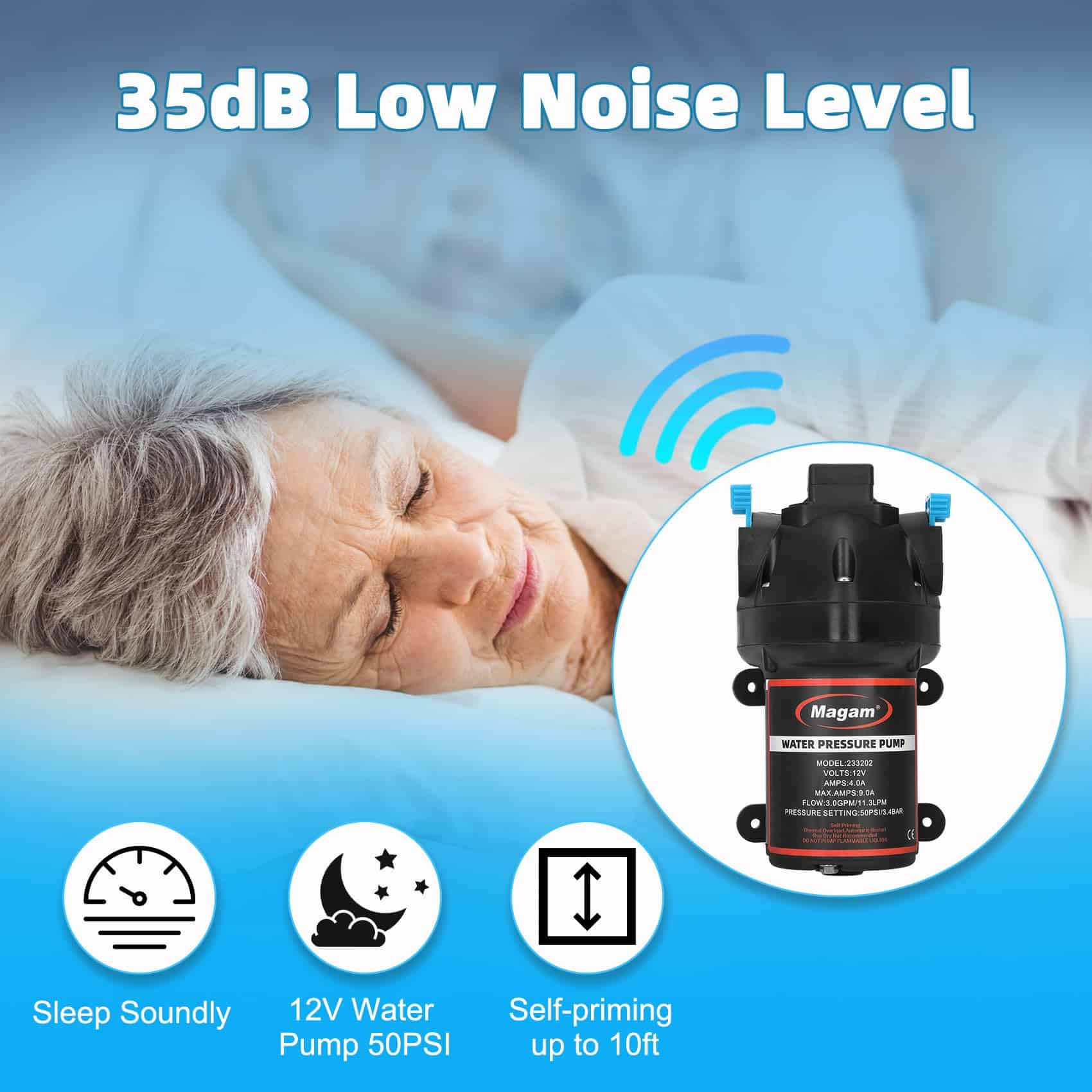 Bomba de Agua Fresca para RV, Bomba de Agua de 12V DC, - Imagen 5