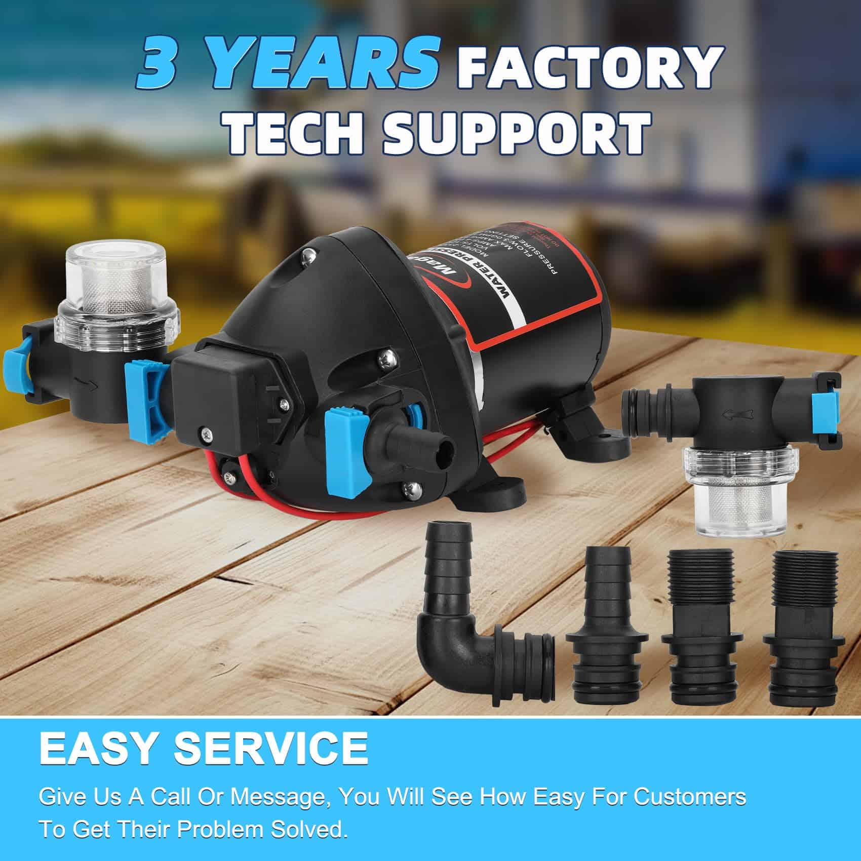 Bomba de Agua Fresca para RV, Bomba de Agua de 12V DC, - Imagen 8