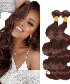 #4 Brown Bundles Cabello Humano Onda del Cuerpo Paquetes 32