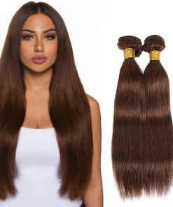 #4 Brown Bundles Pelo Humano Recto 28 30 Pulgadas Pelo