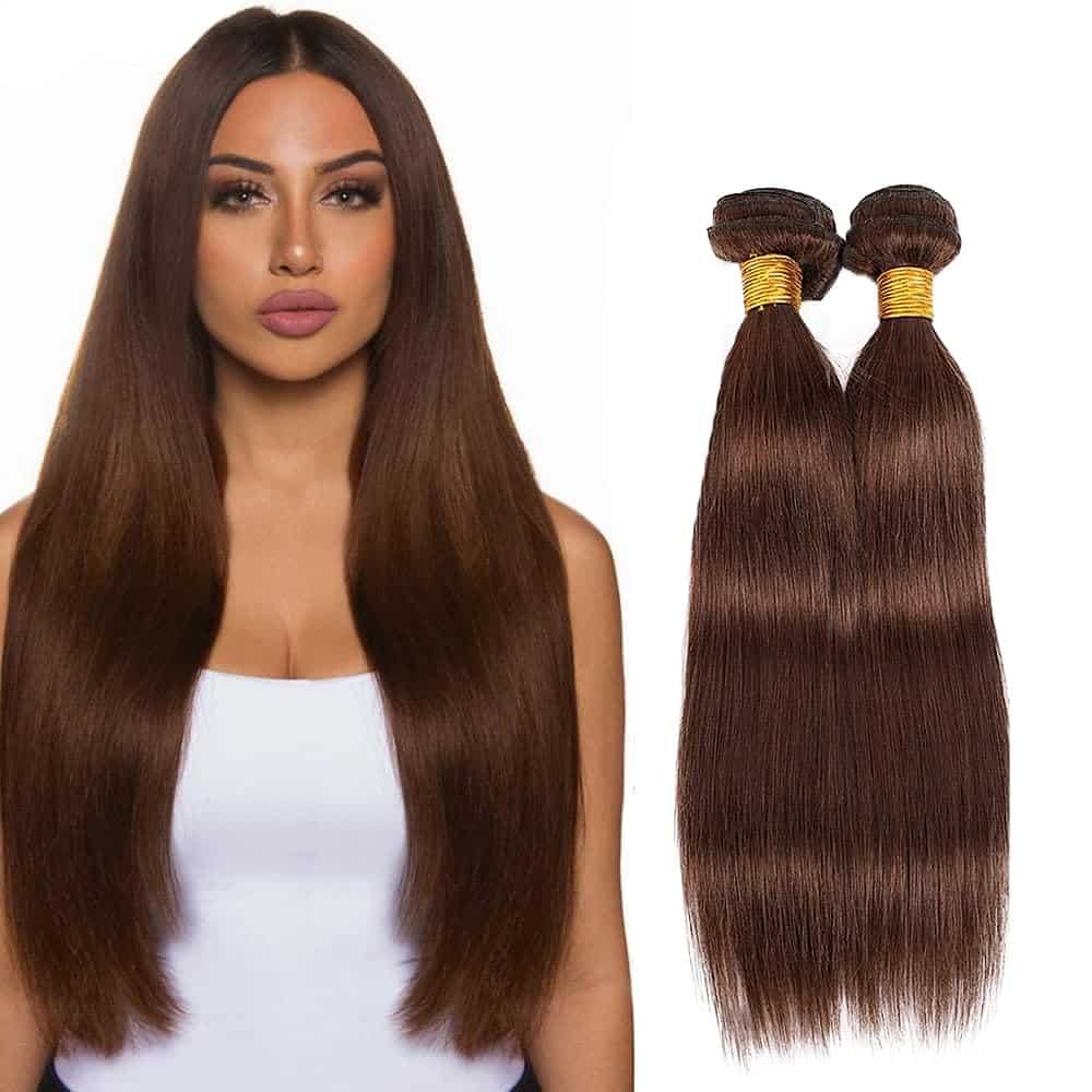 #4 Brown Bundles Pelo Humano Recto 28 30 Pulgadas Pelo