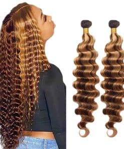 Paquetes de Cabello Humano Ondulado Profundo P4/27 Marrón