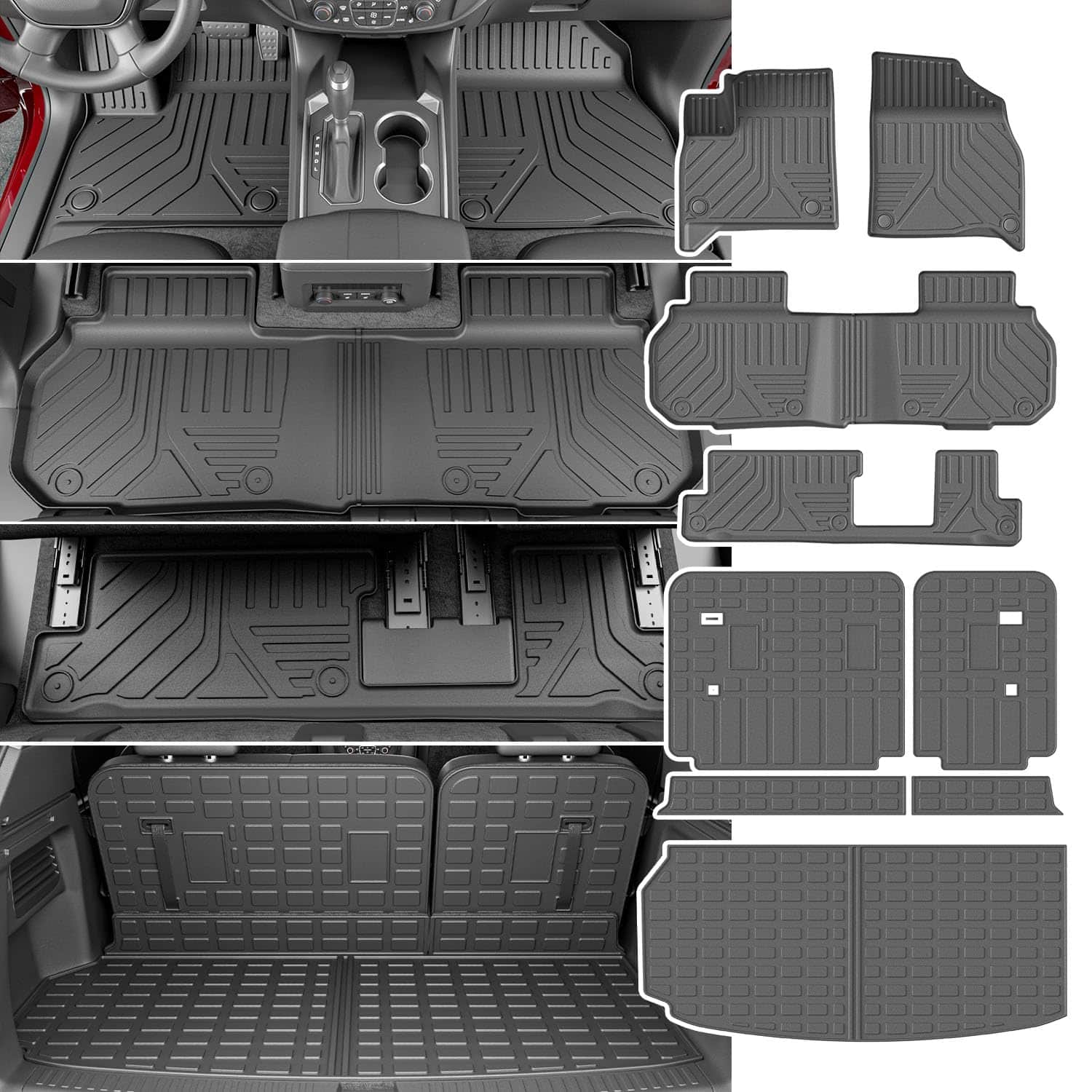 Powoq Tapetes de Piso de 8 Asientos Compatible con Chevy