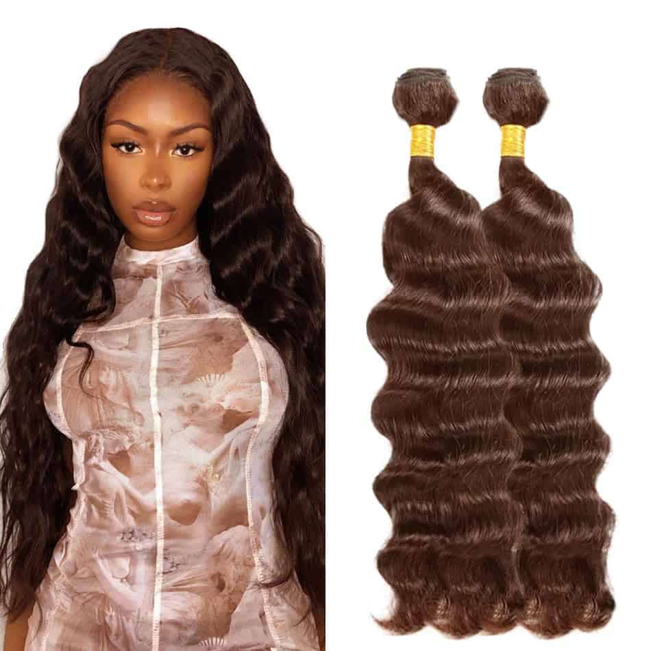 #4 Paquetes de Cabello Humano Ondulado Profundo 26 28