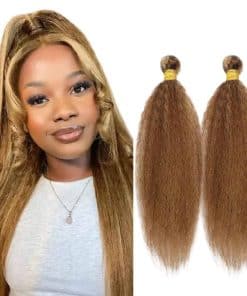 Paquetes de Cabello Humano Kinky Straight P4/27 Marrón 26