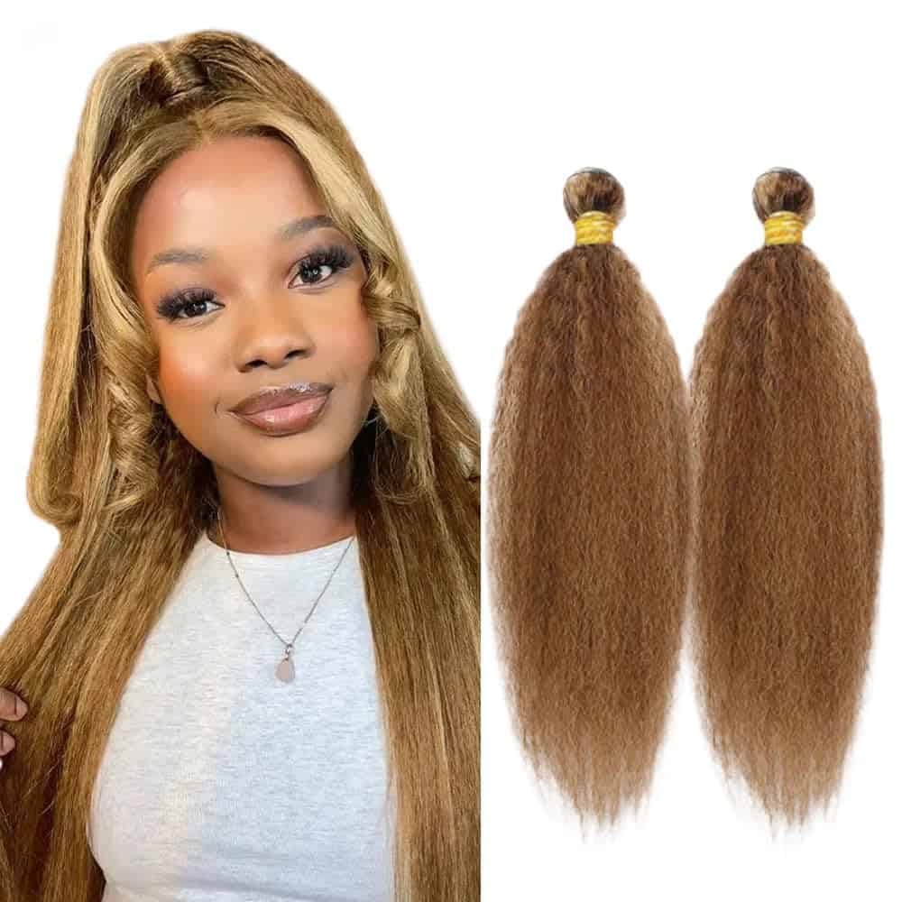 Paquetes de Cabello Humano Kinky Straight P4/27 Marrón 26